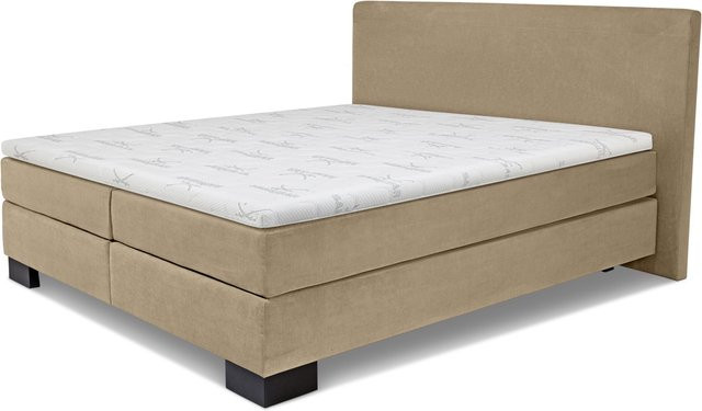 Boxspringbett SANSIBAR Langeoog in Taupe/Beige mit Stoffbezug und Taschenfederkern, B/T: 160 x 200 cm - Bild 1