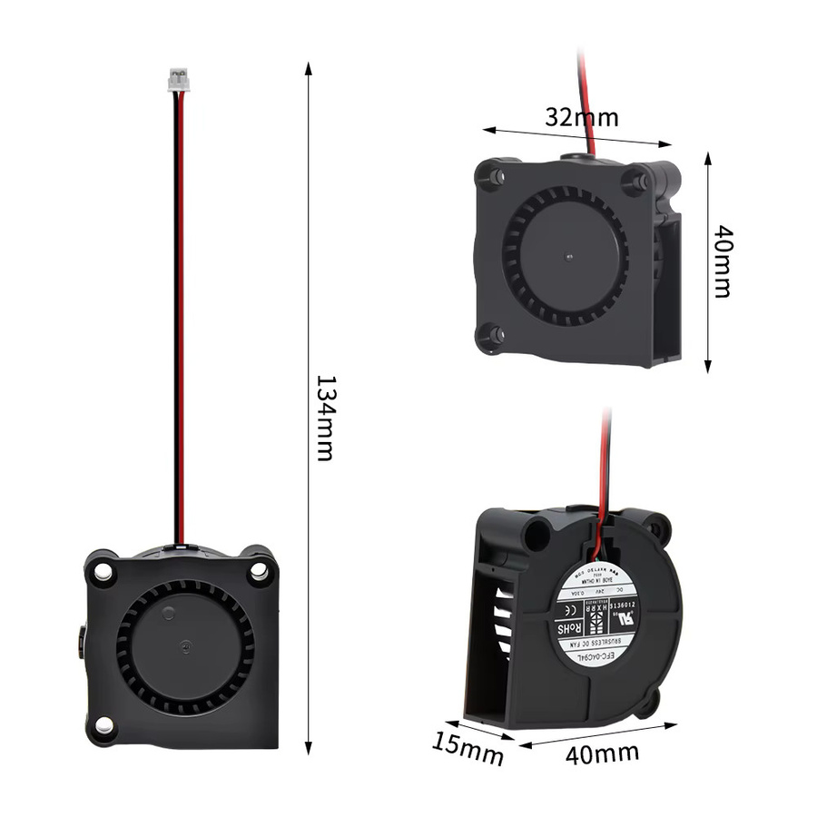 Elegoo 4015 Kugellager-Extruderlüfter 24V 9500RPM Hochgeschwindigkeits-Gebläselüfter in Schwarz für Elegoo Neptune 4 und 4Pro 3D-Drucker - Bild 4