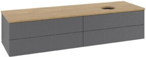 V&B Waschtischunterschrank Antao mit Frontstruktur in Anthrazit und Eiche Honig, B/T: 160 x 50 cm - Bild 1