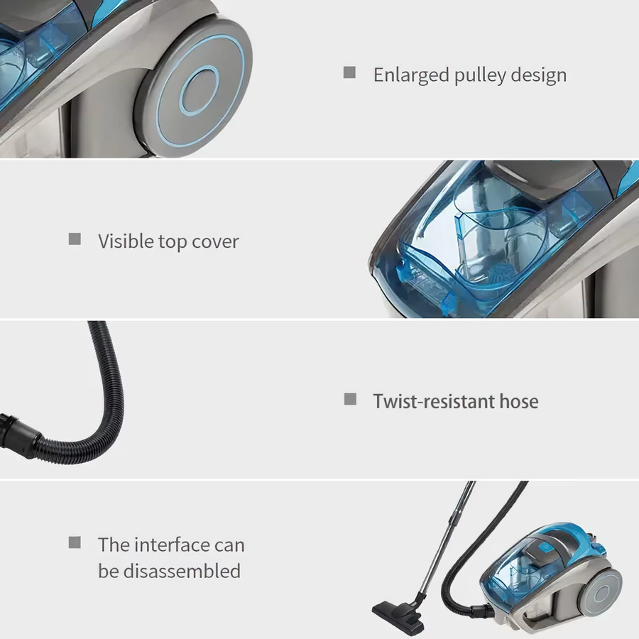 Avehrit Multi-Zyklon-Staubsauger ohne Beutel in Blau mit 2800W Leistung und 15000Pa Saugkraft für Tierhaare und Hartböden - Bild 7