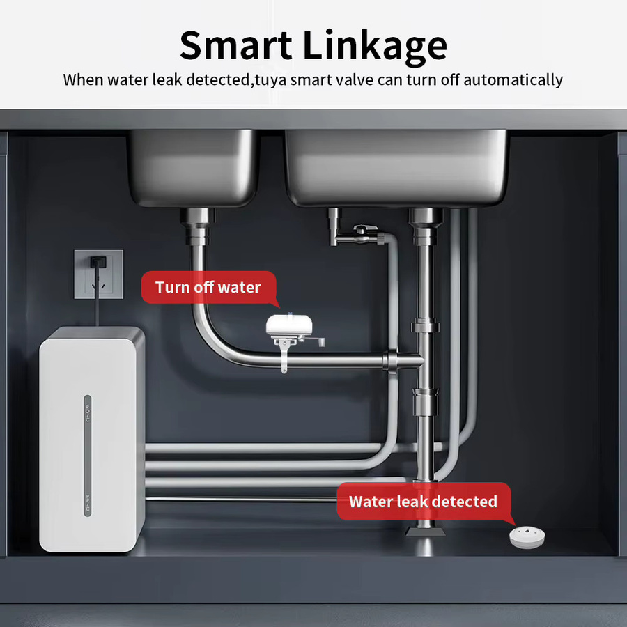 TNCE Tuya Zigbee 3.0 Smart Wasserlecksensor in Weiß zur Fernüberwachung via Smart Life App mit Überschwemmungsalarm und Kompatibilität für Alexa und Google Home - Bild 4