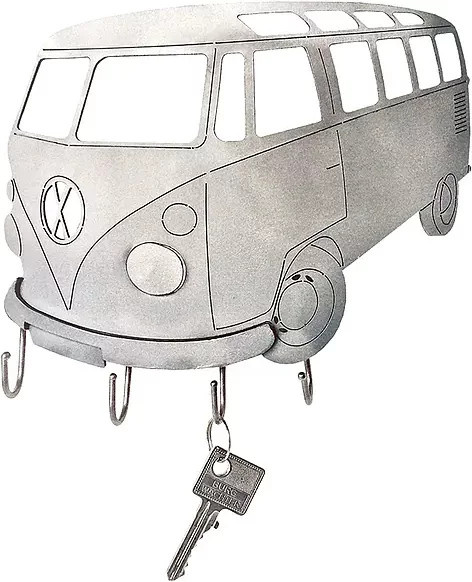 Hinz und Kunst Schlüsselbrett Bus in Silber aus Metall - Bild 1