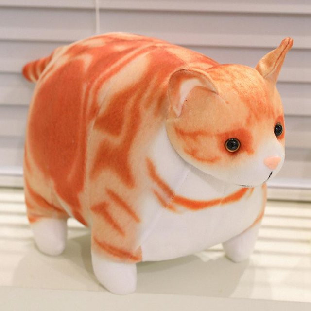 Yiran toy Fette Katze Plüschtier, Orange Braun, ab 14 Jahren - Bild 1