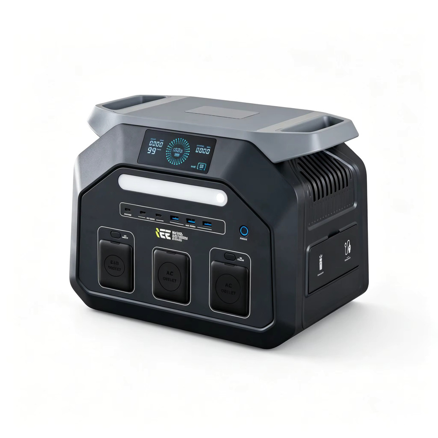 IEE P1800 Tragbare Powerstation mit 1024Wh LiFePO4 Akku, 1800W Solargenerator und 3600W Spitzenleistung, 11 Ausgangsanschlüsse, 220V - Bild 6