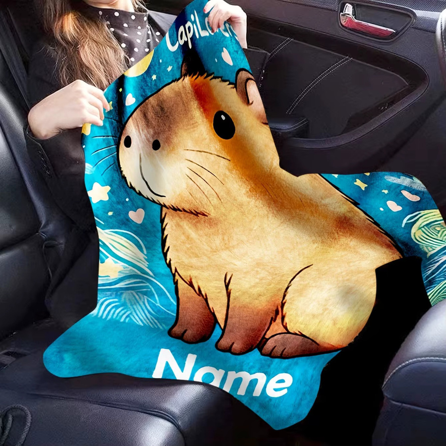 VIKAMA Capyfish Sternenhimmel-Decke im Van Gogh-Stil mit niedlichem Haustier-Druck, Blau, B/T: 90 x 60 cm - Bild 4