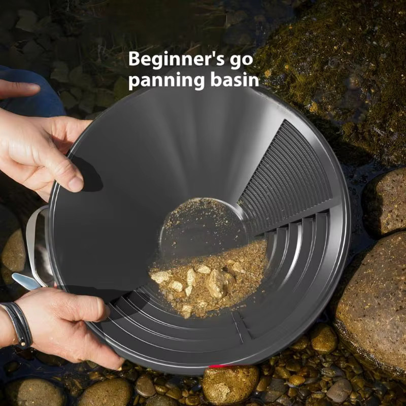 JETTING Goldwaschpfanne mit Riffel-Design in Schwarz für die Goldschürfung im Outdoor-Bereich - Bild 2