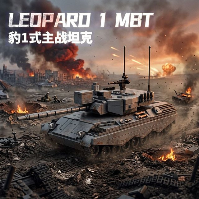 Le Yi 66101 Leopard 1 Hauptkampfpanzer, Montage-Baustein-Modell - Bild 1