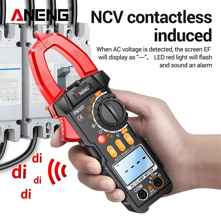 ANENG PN107 Zangenmessgerät Multimeter in Schwarz mit True RMS, 600 V Wechselspannung und 4000 Zählungen zur Messung von elektrischer Kapazität und Ohm-Test - Bild 4