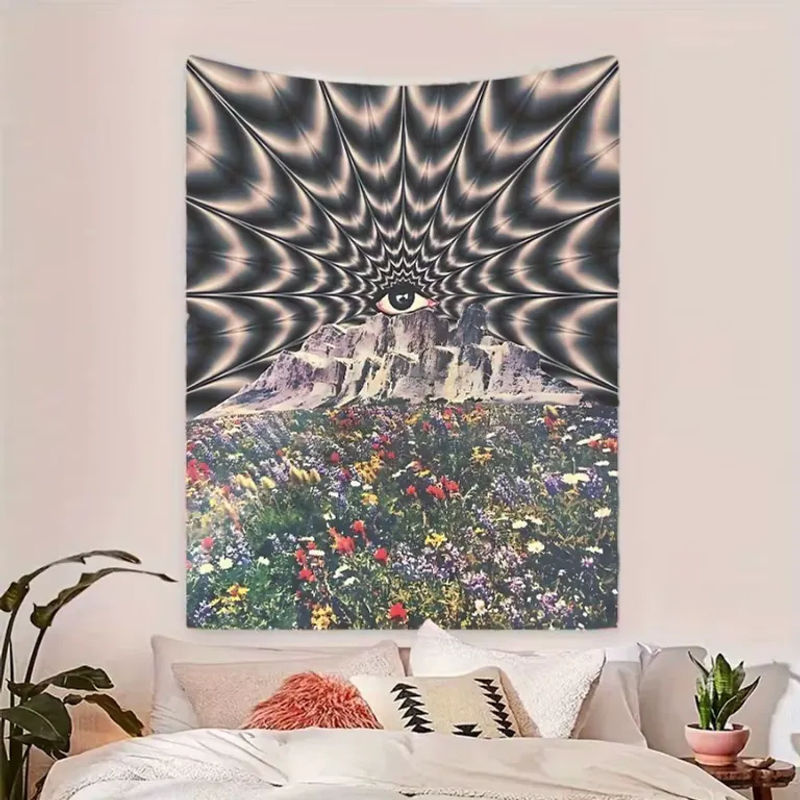 VIKAMA Wandteppich mit abstraktem Kunstdesign aus Stoff für deine Wanddekoration, B: 60 cm, H: 40 cm - Bild 4