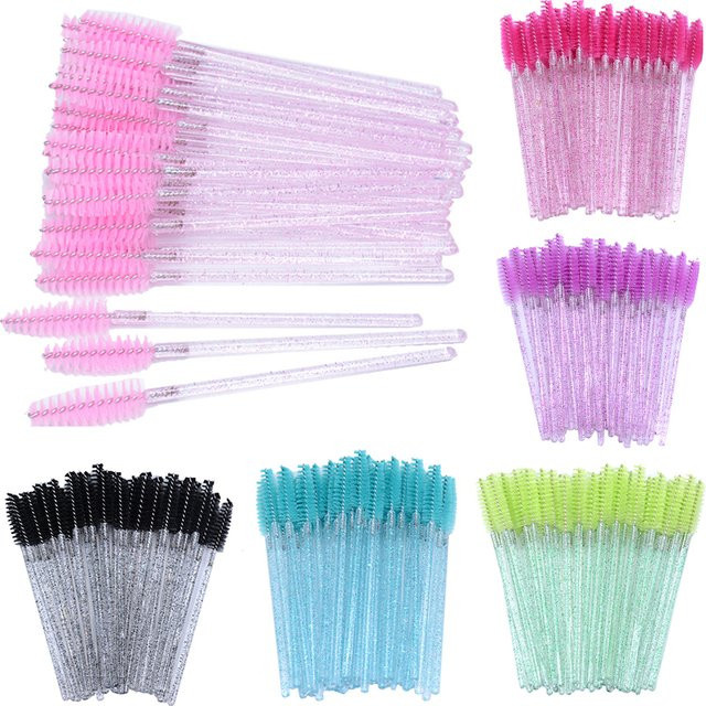 kekelala Wimpern Pinsel Glitter Lash Spoolies, 50 Stück, Glitter white - Bild 1