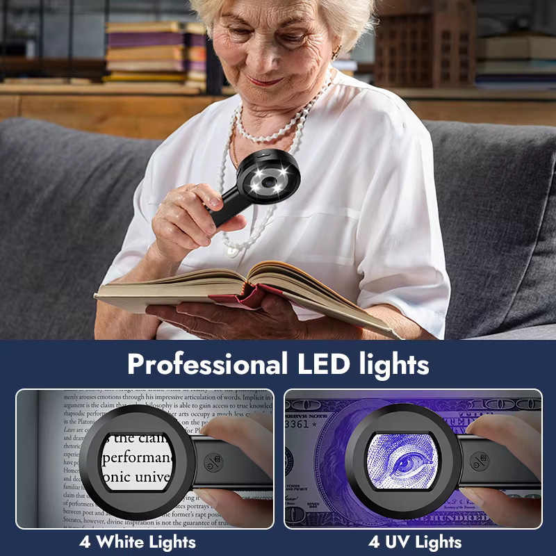 Hayve Digitalmikroskop, Lupe mit Licht, Schwarz - Bild 3