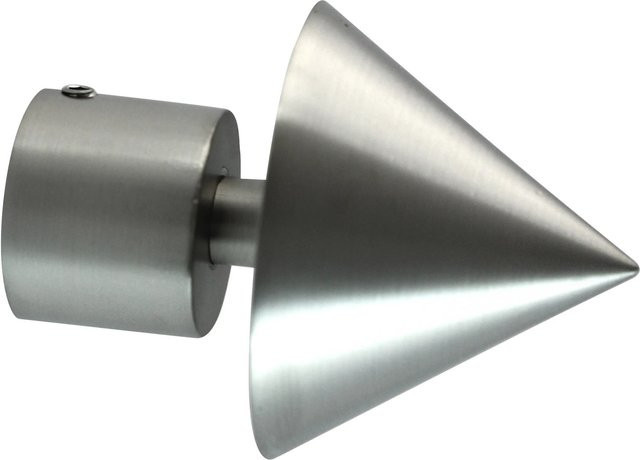 Mydeco Gardinenstangen-Endstück Cone Classic in Edelstahl-Optik, Silber, Durchmesser: 2 cm - Bild 1