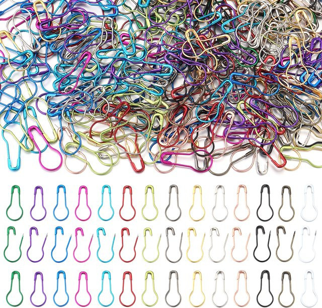 200 Teile Metall Kürbis-Sicherheitsnadeln in Lila und Mehrfarbig als DIY Häkeln und Nähen Zubehör - Bild 1