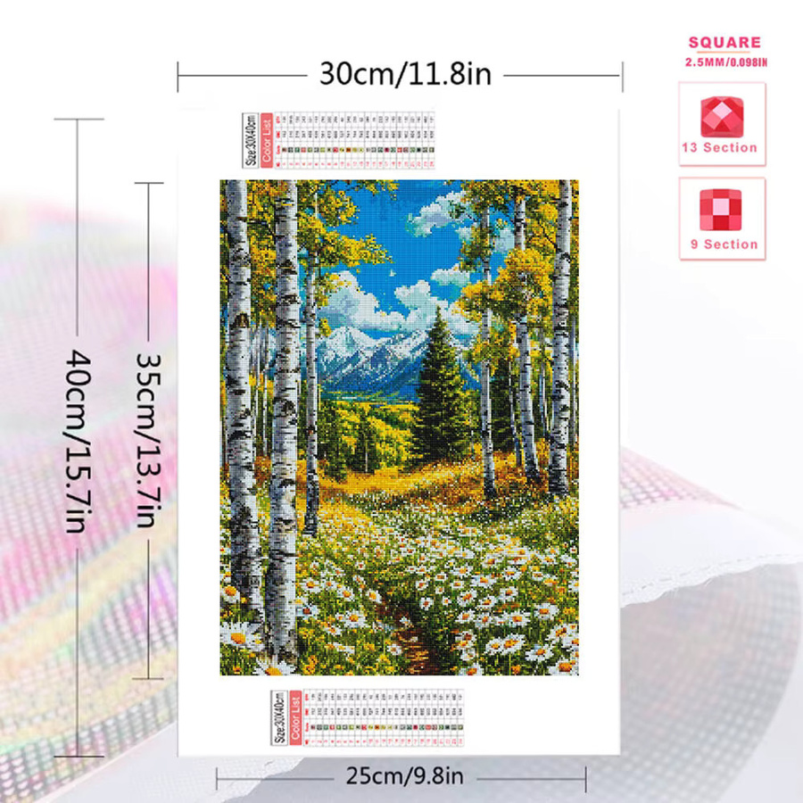 Evershine Diamantstickerei Set Landschaft mit Wald und Bergen als Kreuzstich Mosaik Dekoration - Bild 2