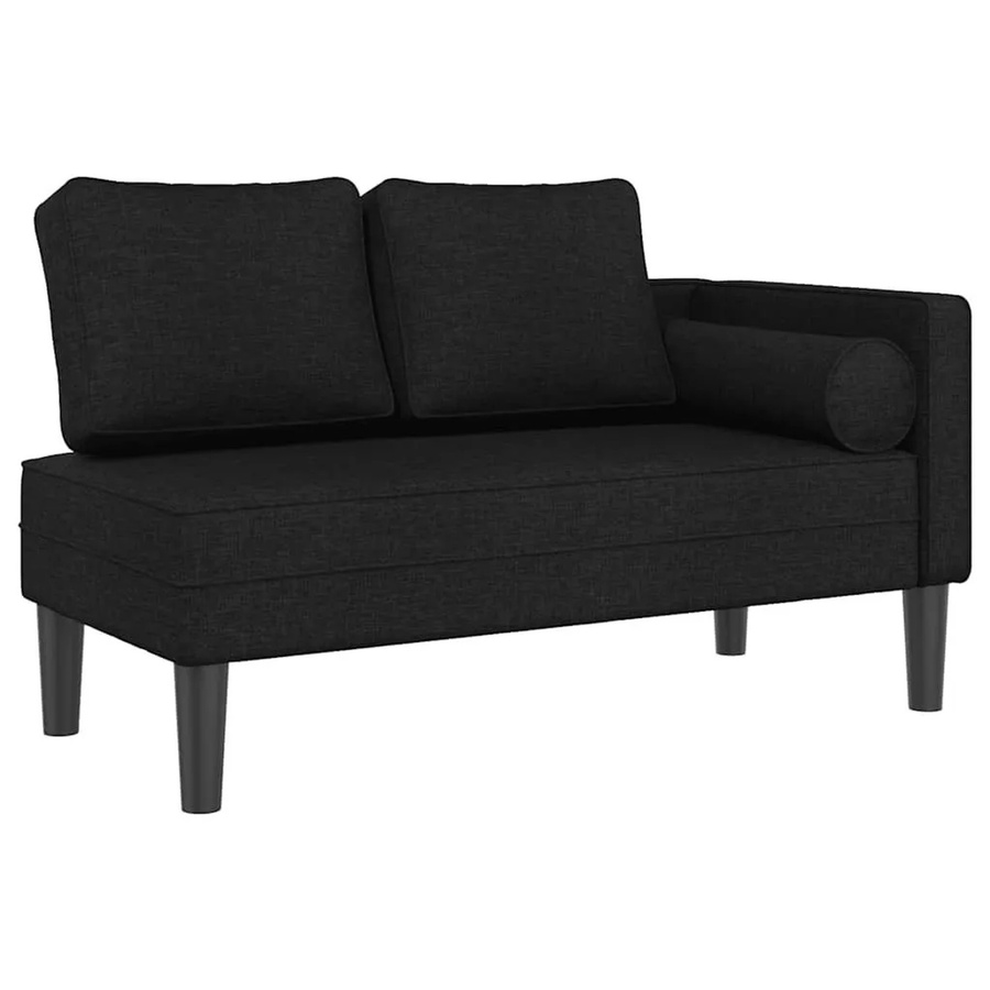 vidaXL Chaiselongue modern in Schwarz aus Stoff mit Kissen, L-Form rechts - Bild 2