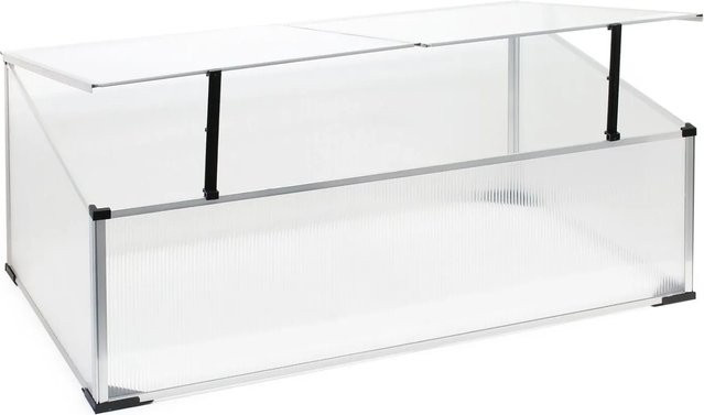 Wiltec Frühbeet aus Aluminium und Polycarbonat, weiß und transparent, B/T/H: 100 x 60 x 40 cm - Bild 1
