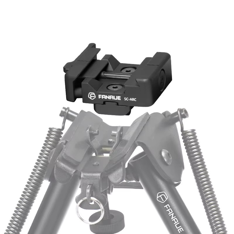 FANAUE Schnellspannklemme in Schwarz kompatibel mit Arca Swiss und RRS Schwalbenschwanz für Picatinny-Schienen zur Nutzung mit Outdoor-Bipods und Tripods - Bild 3
