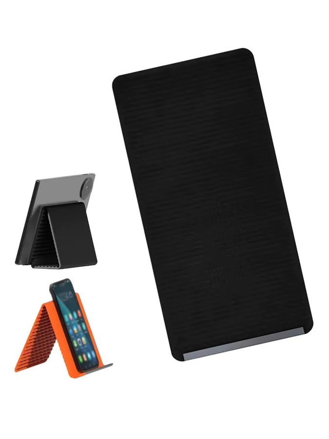 KEBIDUMEI Faltbarer Silikon-Telefonhalter in Orange, Verstellbarer Multi-Winkel Desktop-Ständer für Smartphone, Tablet und Laptop - Bild 6