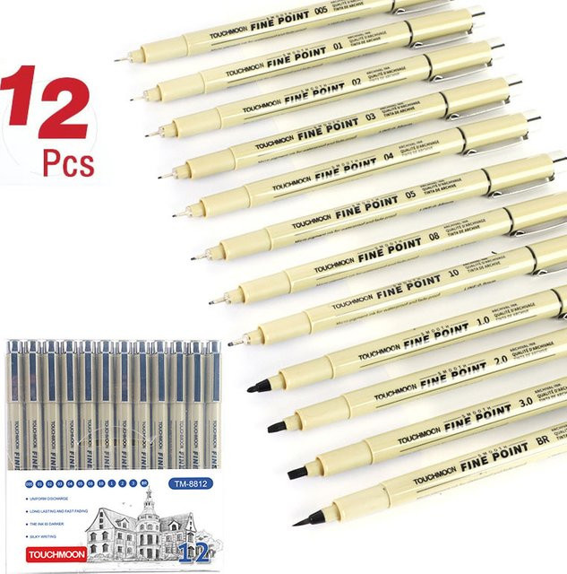 Micron Pigment Liner Marker Set mit Brush und Fine Spitzen für Manga, Skizzen und Kunstbedarf - Bild 1