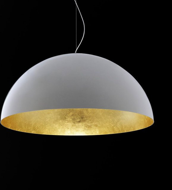 Oluce Sonora 490 Pendelleuchte aus Aluminium in Weiß mit Gold/Messing Innenbeschichtung, dimmbar, E27 - Bild 1