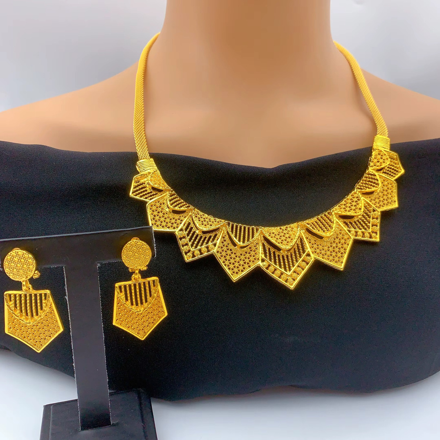 ANIID Schmuckset, 24k vergoldet, Halskette, Ohrringe, Anhänger, Damen - Bild 3