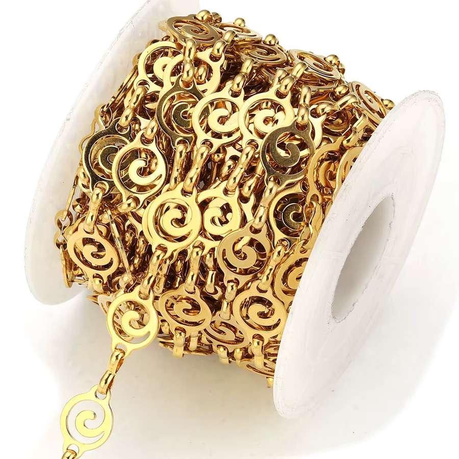 Alisaya Spiral Gliederkette Edelstahl, Gold, 1m - Bild 2