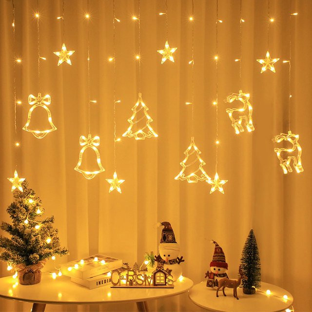 lyfs LED Stern-Lichterkette als Vorhang in Warmweiß für Weihnachtsdekoration und festliche Anlässe - Bild 1