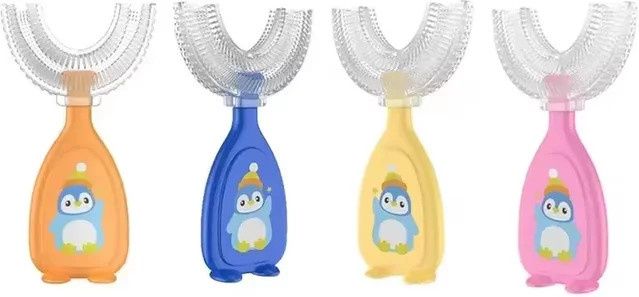 Toothink Kinderzahnbürste, gelb, weiche Silikonzähne - Bild 1