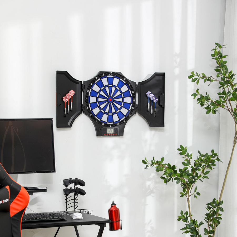 SPORTNOW Elektronische Dartscheibe Dartboard, mit 12 Dartpfeilen und Ersatzspitzen, Dartautomat mit LCD-Anzeige, für 8 Spieler - Bild 2