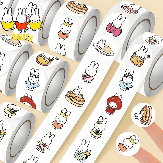 500 Stück Miffy Kawaii Kaninchen Aufkleber Set, bunte Cartoon Siegelaufkleber für Planer und Dekoration - Bild 1