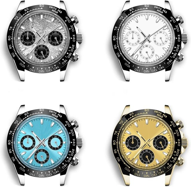 Neiton Chronograph Edelstahl, Gold, Blau, Schwarz, 39 mm, Unisex - Bild 1