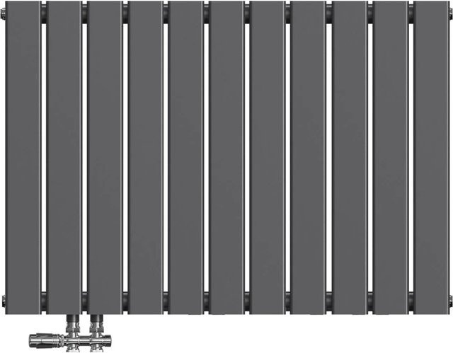Emke Flach Paneelheizkörper Horizontal Einlagig Badheizkörper in Anthrazit, B: 85 cm, H: 63 cm, Leistung: 618 W - Bild 1