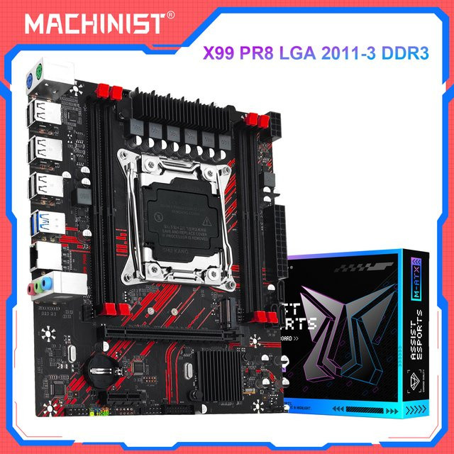 MACHINIST X99 PR8 Motherboard LGA 2011-3 für Intel Xeon E5 V3 CPUs, unterstützt DDR3 RAM und NVMe M.2/SATA 3.0, Schwarz - Bild 1