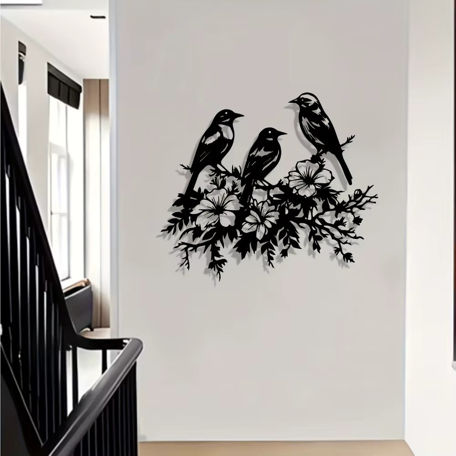 Wetterbeständiges Aluminium-Wandbild mit Vogelmotiv in Schwarz von CIFBUY - Bild 4