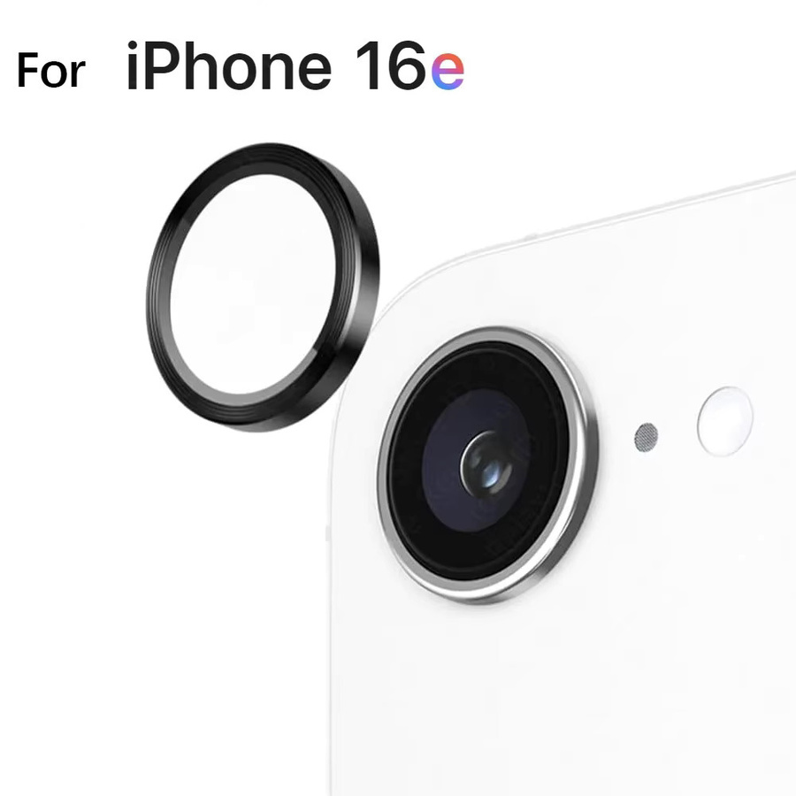 3D Kamera Schutz Glas für Apple iPhone 16e mit Metall Ring in Gold - Bild 2