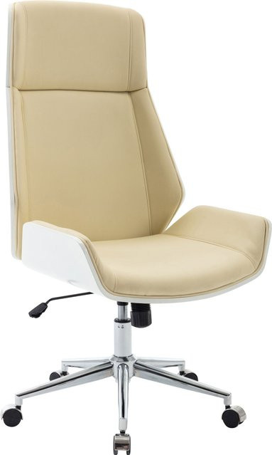 TPFLiving Bürostuhl Bredow aus Kunstleder in Weiß/Creme für dein Home-Office - Bild 1