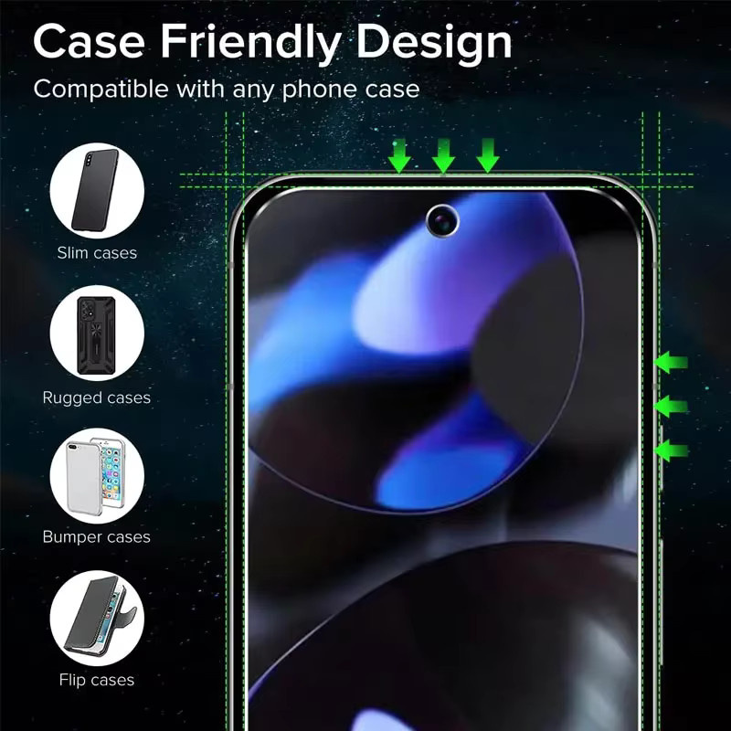 Google Pixel 9 8 7 6 A Pro XL Schutzglas aus gehärtetem Glas mit Fingerabdruck-Entsperrung, transparent, 9H HD kratzfest - Bild 4