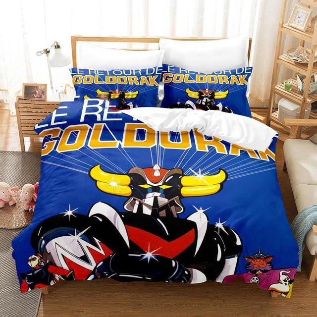 Lodestar Goldorak Grendizer Bettwäsche-Set 3-teilig mit 3D-Druck in Blau, Material Mikrofaser/Polyester, B/H: 172 x 218 cm - Bild 1