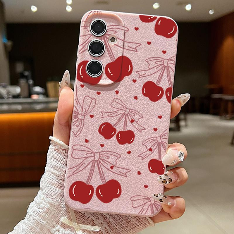 Samsung Handyhülle mit Kirschfrüchte Design für Galaxy S25 S24 Ultra S23 Plus S22 S21 FE A15 A16 A25 A26 A34 A35 A36 A52 A53 A54 A55 A56 5G - Bild 1