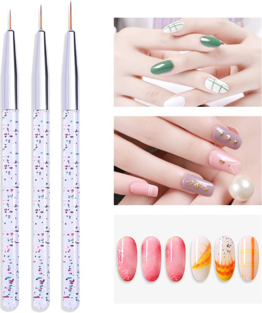 LINMANDA Nail-Art-Stift-Set, 3-teilig, Silver, Unisex - Bild 1