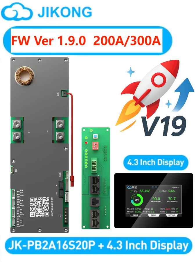 JIKONG JK Inverter BMS mit aktivem Ausgleich 2A für 8S bis 16S LiFePo4 Li-Ion LTO Batterien 24V 48V 200A 300A - Bild 4