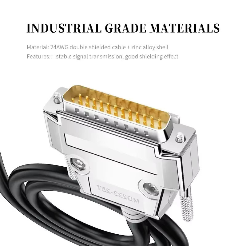 DIVEDEER Serielles Verbindungskabel DB9 DB15 DB25 Schwarz Abgeschirmtes 24AWG Anschlusskabel für industrielle Anwendungen - Bild 2
