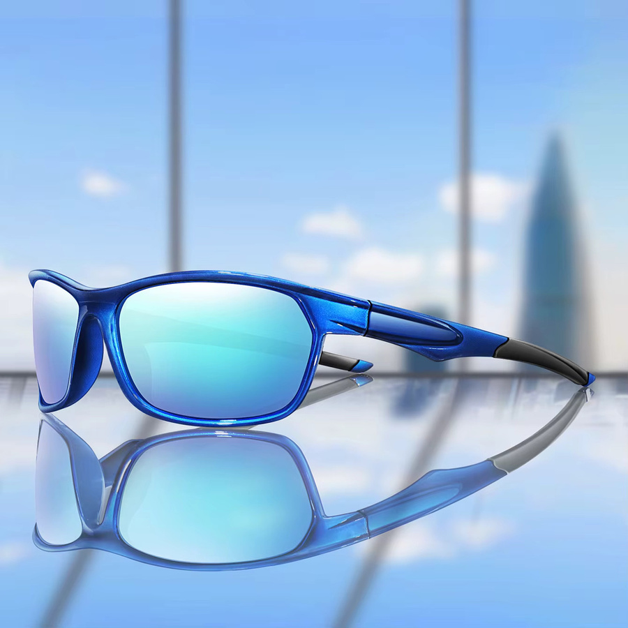 LOISRUBY Sportsonnenbrille, Vollrand, Wrap, Kunststoff, blue, Unisex - Bild 1