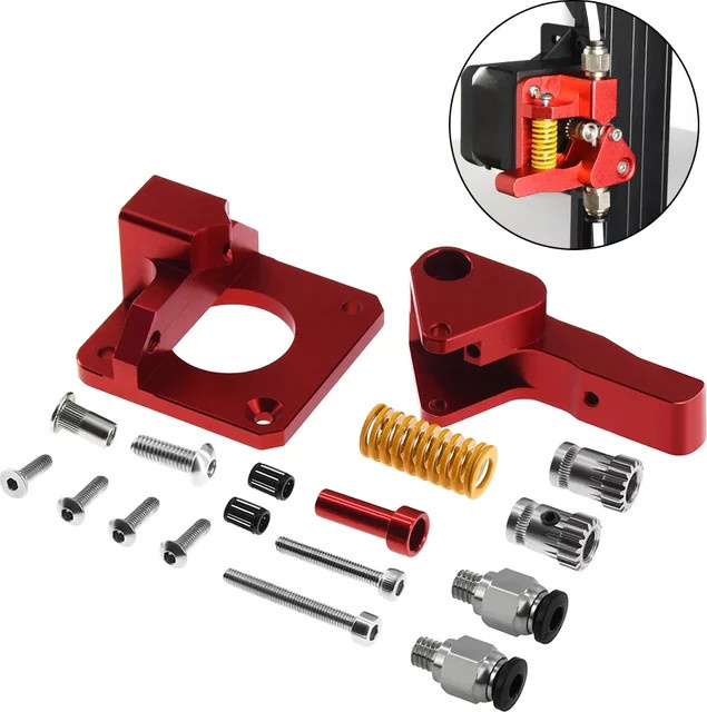 TWO TREES MK8 Dual-Getriebe-Extruder mit Doppelrollen in Rot für CR10 PRO und CR10S PRO 3D-Drucker-Zubehör - Bild 1