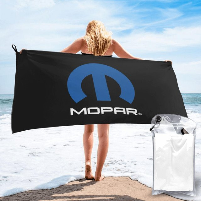 Mopar Amerikanisches Trucker Strandtuch aus Mikrofaser in Schwarz, B/B: 80 x 160 cm - Bild 1