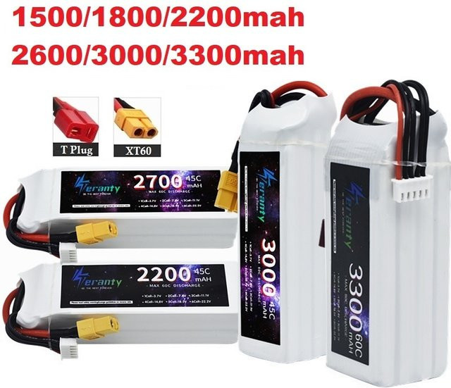 PYLRC 4S LiPo Batterie 14,8 V mit Deans oder XT60 Anschluss für RC FPV Drone Quadcopter und Racing Autos in Weiß - Bild 1