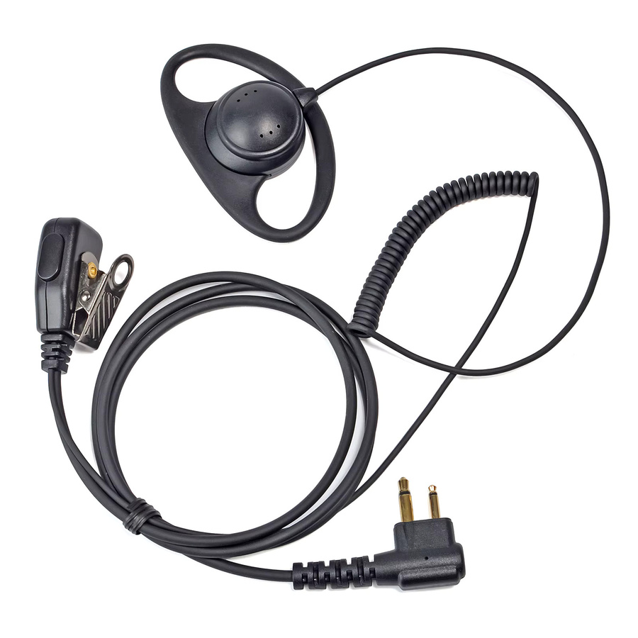 RUNUPTOP D-Ring Funk-Ohrhörer mit PPT-Mikrofon in Schwarz, In-Ear Sicherheits-Headset kompatibel mit Motorola DP1400 CP040 GP88 GP300 Walkie-Talkie - Bild 2