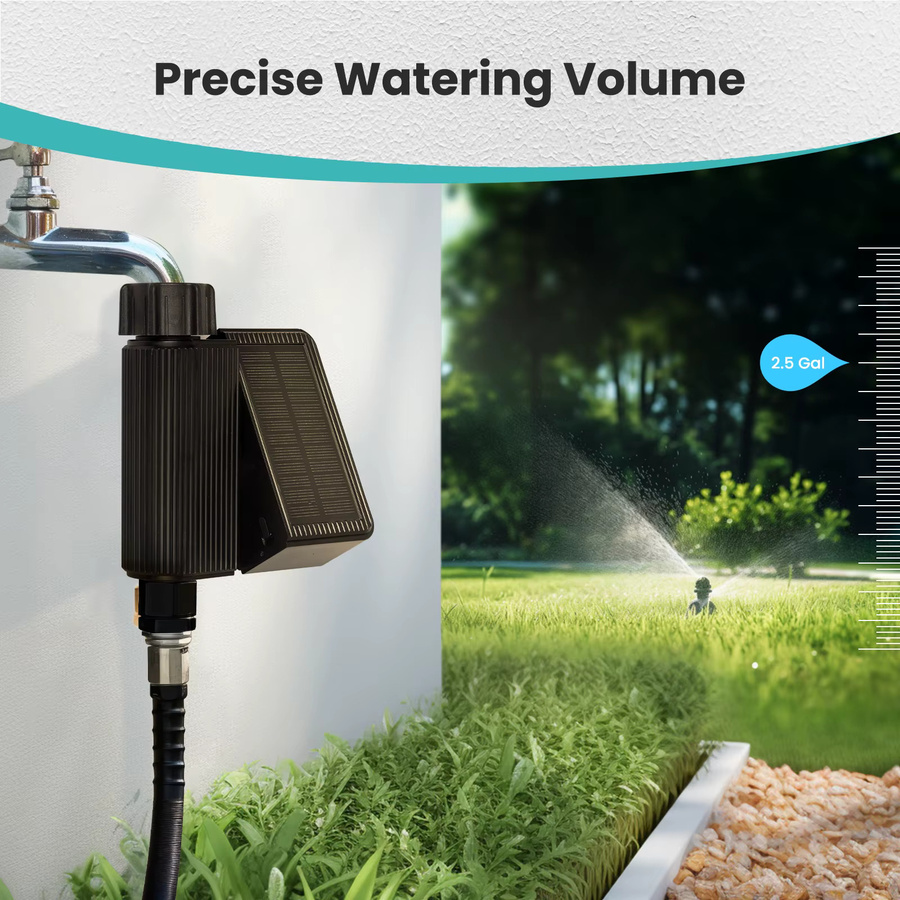 MOES Tuya Smart WiFi Solar Wasser Timer mit Messing-Einlass und IP65 wasserdichtem Gehäuse inklusive Boden-Temperatur- und Feuchtigkeitssensor in Schwarz - Bild 2