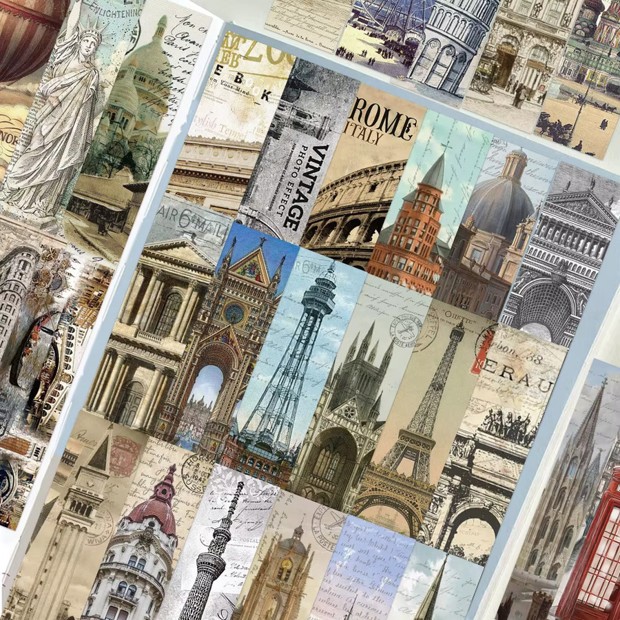 30 Stück Retro-Stil Architektur Lesezeichen aus Papier in Multicolour für kreatives DIY - Bild 2