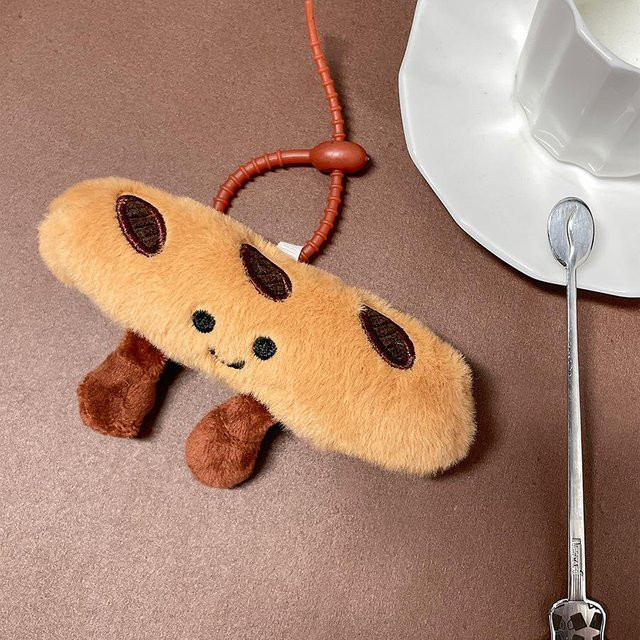 BC Pet Supplies Croissant Long Bread Series Plüsch-Schlüsselanhänger, Plüschtier, Puppe, Unisex - Bild 1